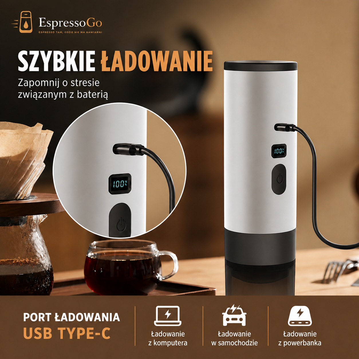 EspressoGo Nomad™ Przenośny ekspres do kawy
