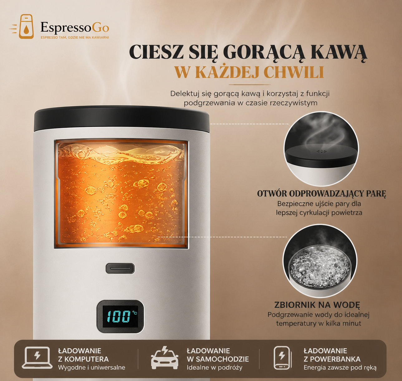EspressoGo Nomad™ Przenośny ekspres do kawy